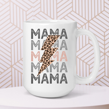 Load image into Gallery viewer, Mama Leopard Print Lightning Bolt Mug