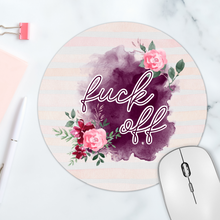 Load image into Gallery viewer, Fuck Off Floral Round Mousepad
