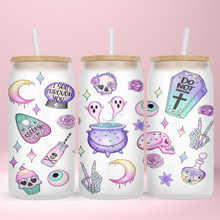 Load image into Gallery viewer, Pastel Goth Glass Jar Tumbler - A+A Custom Crafts