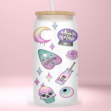 Load image into Gallery viewer, Pastel Goth Glass Jar Tumbler - A+A Custom Crafts