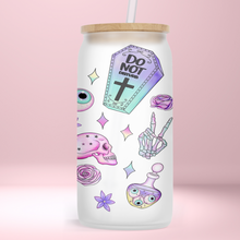Load image into Gallery viewer, Pastel Goth Glass Jar Tumbler - A+A Custom Crafts