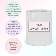 Load image into Gallery viewer, Personalized Plum Floral Lowball Tumbler - A+A Custom Crafts