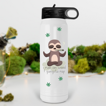 Load image into Gallery viewer, Bitch Don't Kill My Vibe Stoner Sloth Water Bottle - A+A Custom Crafts