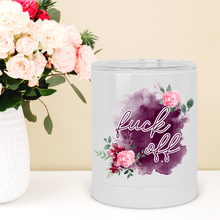 Load image into Gallery viewer, Fuck Off Floral Plum Lowball Tumbler - A+A Custom Crafts