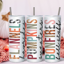 Load image into Gallery viewer, Fall Things Skinny Tumbler - A+A Custom Crafts