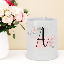 Load image into Gallery viewer, Personalized Blush Floral Initial Lowball Tumbler - A+A Custom Crafts