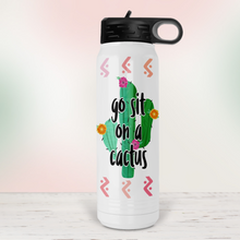 Load image into Gallery viewer, Not a Hugger Cactus Water Bottle - A+A Custom Crafts
