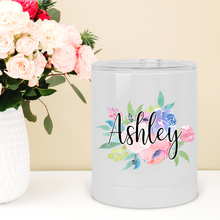 Load image into Gallery viewer, Personalized Navy Floral Initial Lowball Tumbler - A+A Custom Crafts