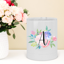 Load image into Gallery viewer, Personalized Floral Initial Lowball Tumbler - A+A Custom Crafts