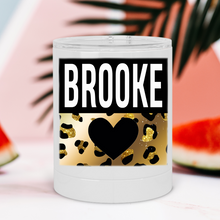 Load image into Gallery viewer, Personalized Name Leopard Print Lowball Tumbler - A+A Custom Crafts