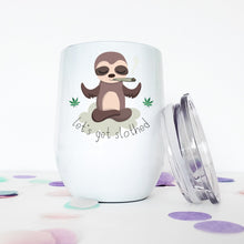 Load image into Gallery viewer, Weed, Marijuana, Sloth Gifts, Stoner Gifts, Weed Accessories, Wine Tumbler, Best Friend Gift, Coworker Christmas Gift, Stocking Stuffer