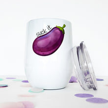 Load image into Gallery viewer, Penis, Eggplant, Emoji, Dick, Sex, Wine Tumbler, Travel Mug, Funny Mugs, Funny Gifts, Best Friend Gift, Christmas Gift, Stocking Stuffer
