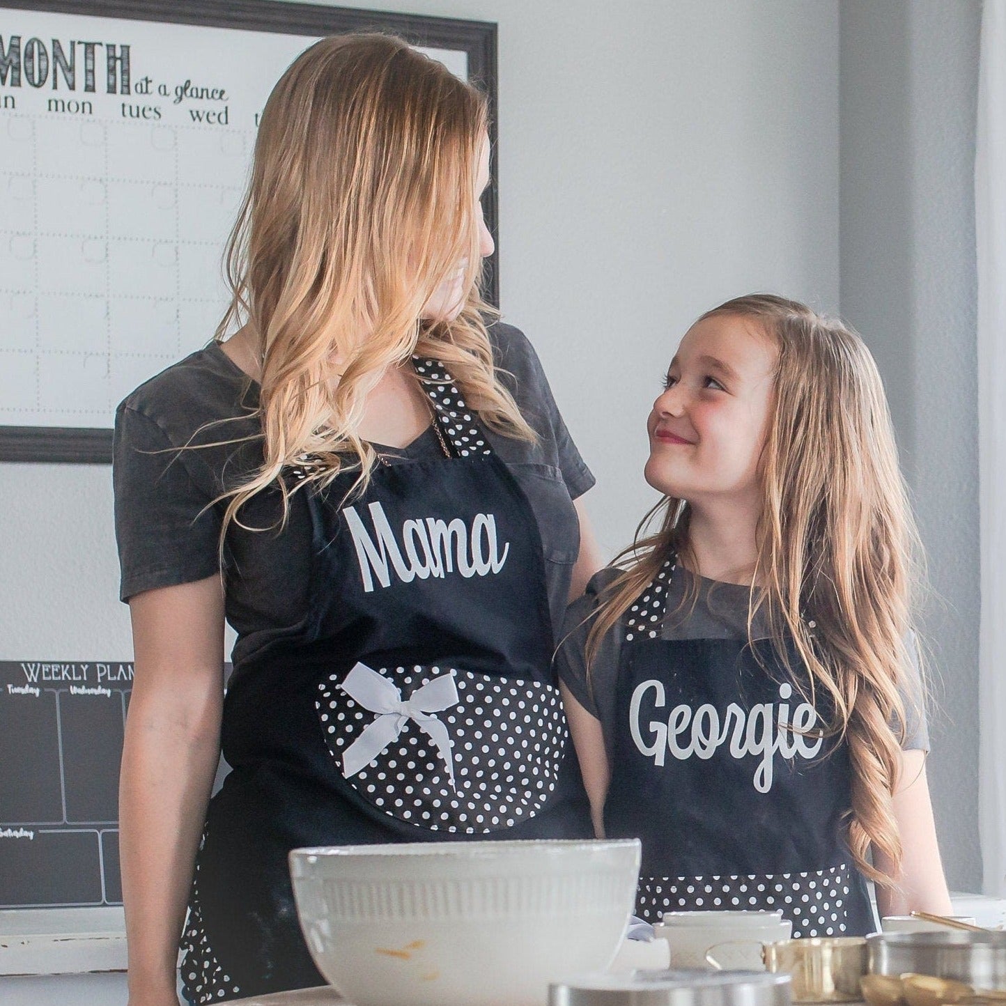 Mom Daughter Matching Outfits - Part 1 Mother Apron for Sale by