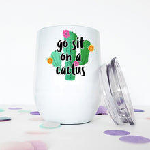 Load image into Gallery viewer, Cactus, Custom Wine Tumbler, Succulents, Best Friend Birthday Gifts,
