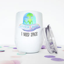 Load image into Gallery viewer, Alien, UFO, Custom Wine Tumbler, Funny Mugs, Best Friend Birthday Gifts, 21st Birthday Gift for Her,