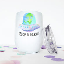 Load image into Gallery viewer, Alien, UFO, Custom Wine Tumbler, Funny Mugs, Best Friend Birthday Gifts, 21st Birthday Gift for Her,