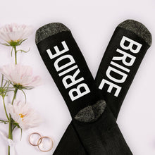 Load image into Gallery viewer, Bride, Groom Socks, Wedding Socks, Personalized Wedding Gift, Engagement Gifts for Couple