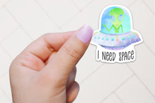 Load image into Gallery viewer, Alien Sticker, UFO Sticker, Outer Space, Laptop Decal, Best Friend Birthday Gifts