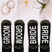 Load image into Gallery viewer, Bride, Groom Socks, Wedding Socks, Personalized Wedding Gift, Engagement Gifts for Couple