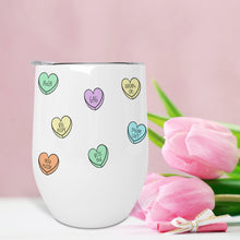 Load image into Gallery viewer, Anti Valentines Day, Conversation Hearts, Wine Tumbler, Galentines Day, Valentines Day Gift for Her,