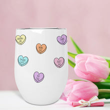Load image into Gallery viewer, Anti Valentines Day, Conversation Hearts, Wine Tumbler, Galentines Day, Valentines Day Gift for Her,