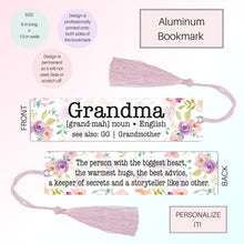 Load image into Gallery viewer, Custom Bookmark, Gift for Book Lover, Personalized Gifts for Women, Grandma Gift, Mothers Day Gift,