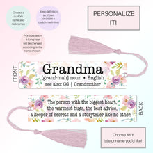 Load image into Gallery viewer, Custom Bookmark, Gift for Book Lover, Personalized Gifts for Women, Grandma Gift, Mothers Day Gift,