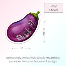 Load image into Gallery viewer, Suck It, Eggplant, Emoji Stickers, Laptop Stickers, Best Friend Gifts,