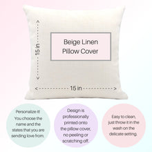 Load image into Gallery viewer, Postcard, Throw Pillow Covers, Personalized Gift, Long Distance Gift, Grandma Gift