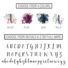 Load image into Gallery viewer, Personalized Navy Floral Initial Lowball Tumbler - A+A Custom Crafts