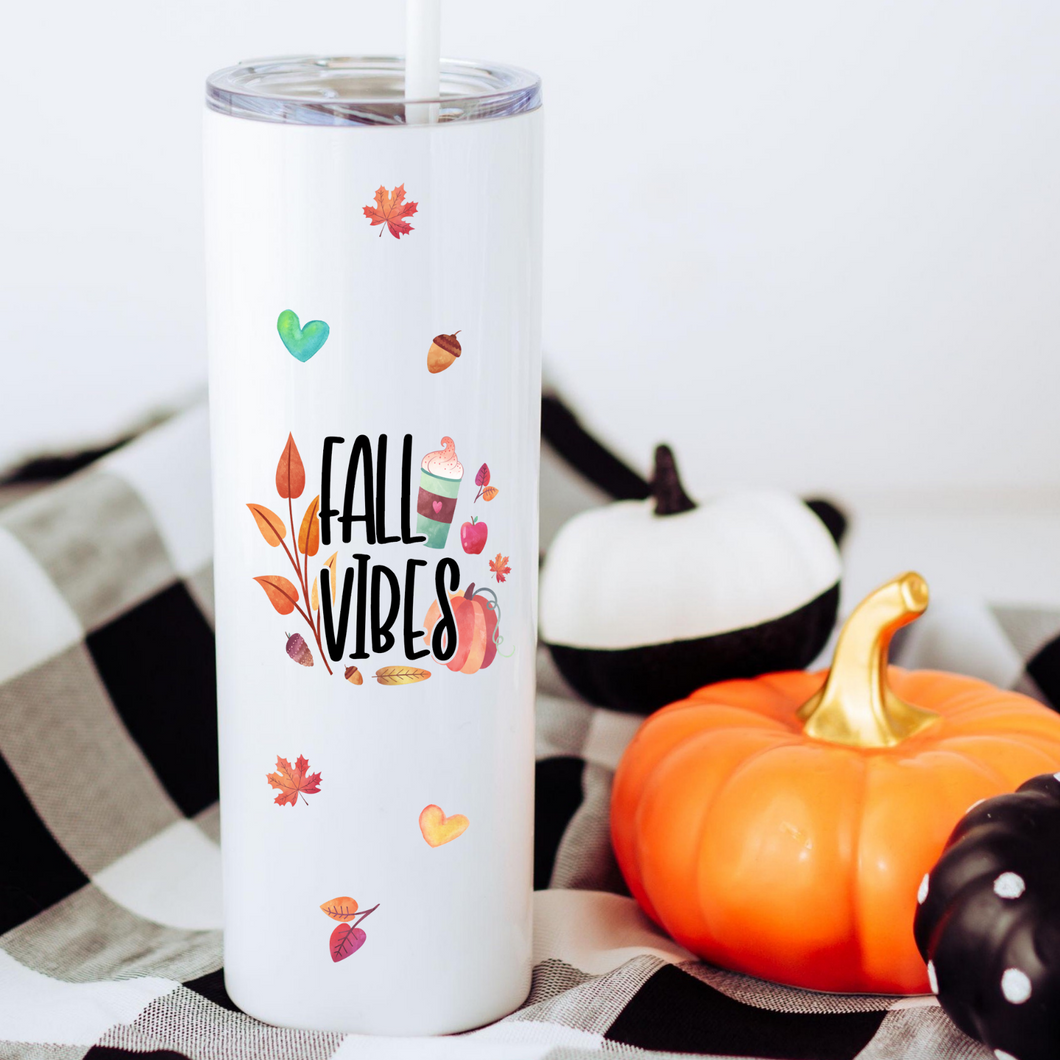 Fall Vibes Skinny Tumbler