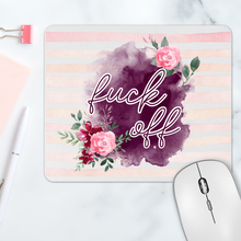 Load image into Gallery viewer, Fuck Off Floral Rectangle Mousepad
