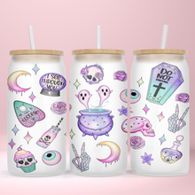 Load image into Gallery viewer, Pastel Goth Glass Jar Tumbler - A+A Custom Crafts
