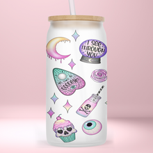 Load image into Gallery viewer, Pastel Goth Glass Jar Tumbler - A+A Custom Crafts
