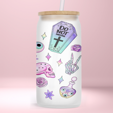 Load image into Gallery viewer, Pastel Goth Glass Jar Tumbler - A+A Custom Crafts
