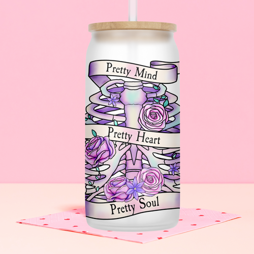 Pretty Soul Glass Jar Tumbler - A+A Custom Crafts