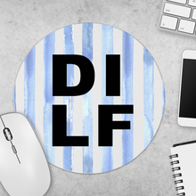 Load image into Gallery viewer, DILF Striped Watercolor Round Mousepad
