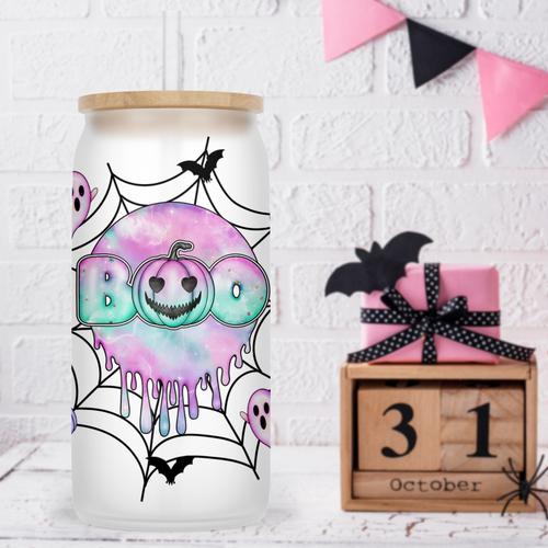 Boo Glass Jar Tumbler - A+A Custom Crafts