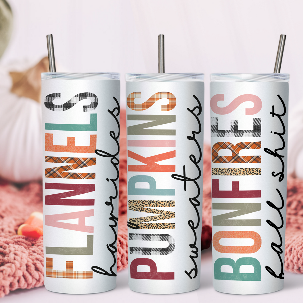 Fall Stuff Skinny Tumbler - A+A Custom Crafts