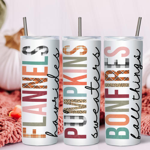 Fall Things Skinny Tumbler - A+A Custom Crafts