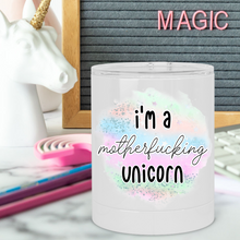 Load image into Gallery viewer, Tired as Fuck Unicorn Lowball Tumbler - A+A Custom Crafts
