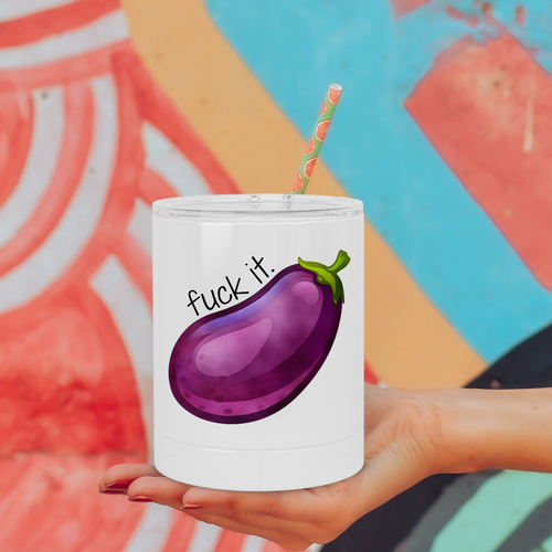 Fuck It Eggplant Emoji Lowball Tumbler - A+A Custom Crafts