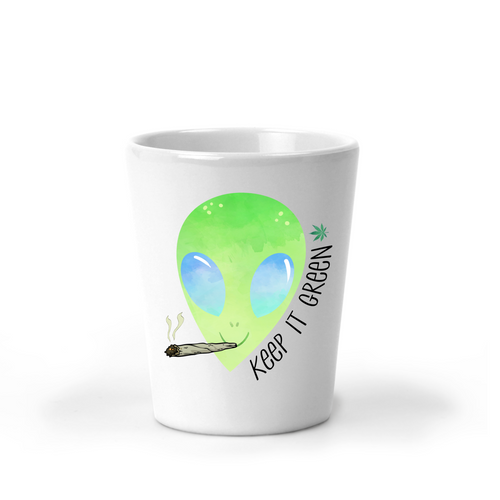 Keep it Green Stoner Alien Shot Glass - A+A Custom Crafts