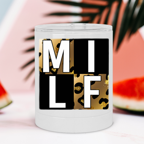 MILF Leopard Print Lowball Tumbler - A+A Custom Crafts