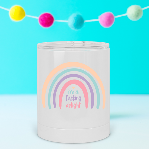 I'm A Fucking Delight Rainbow Lowball Tumbler - A+A Custom Crafts