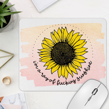 Load image into Gallery viewer, I&#39;m a Ray of Fucking Sunshine Sunflower Round Mousepad
