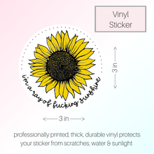 Load image into Gallery viewer, I&#39;m a Ray of Fucking Sunshine Sunflower Sticker - A+A Custom Crafts
