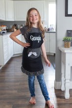 Load image into Gallery viewer, Personalized Girls Apron - Ruffle Apron - Polka Dots - Christmas Gift - Gift for Her - Chef Gift - Gifts for Cooks - Gifts for Bakers - Kids
