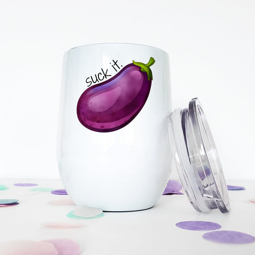 Penis, Eggplant, Emoji, Dick, Sex, Wine Tumbler, Travel Mug, Funny Mugs, Funny Gifts, Best Friend Gift, Christmas Gift, Stocking Stuffer