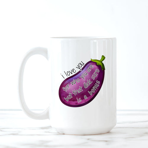 Penis, Eggplant, Emoji, Dick, Sex, Personalized Coffee Mug, Funny Mugs, Husband Gift, Boyfriend Gift,